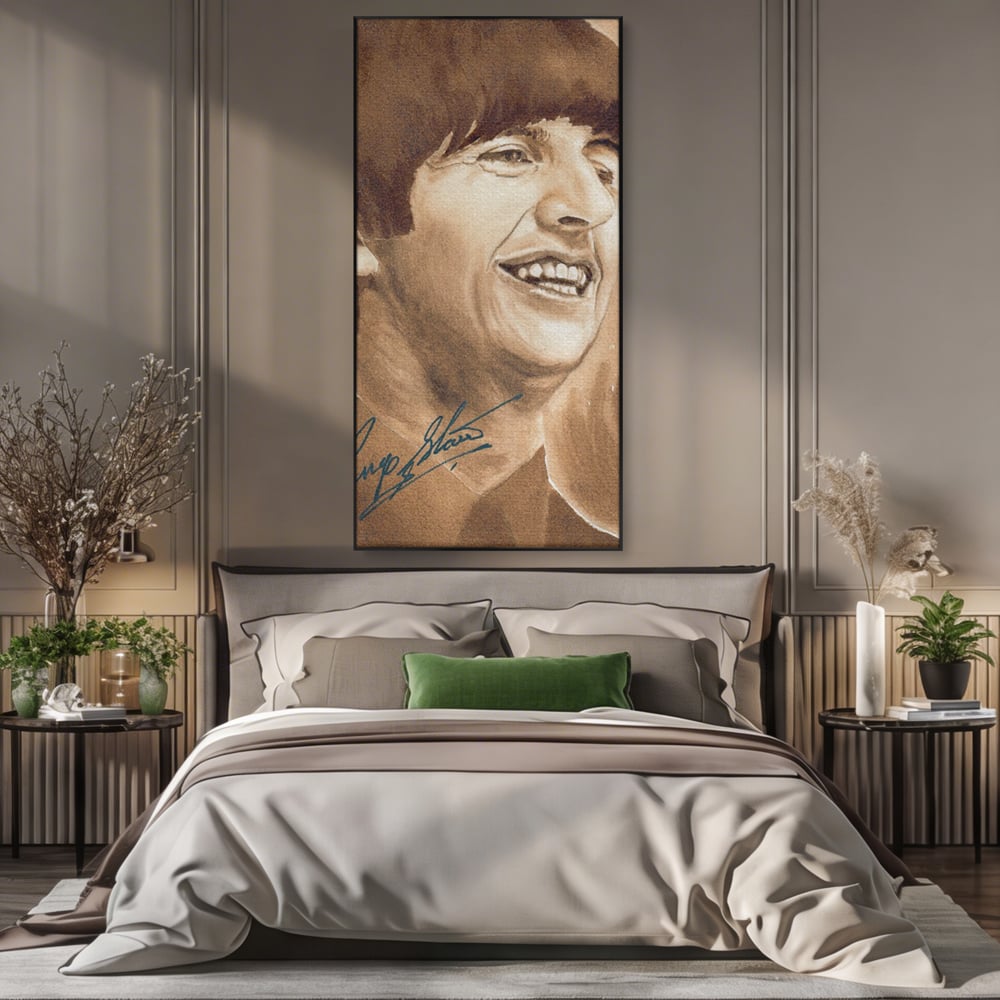 Tablou Canvas Premium LuxCanva® C1079, Beatles Ringo Star , Cantaret, Legenda, Ringo Star, Beatles, Living Room, Office, Relaxare, Culori Vibrante