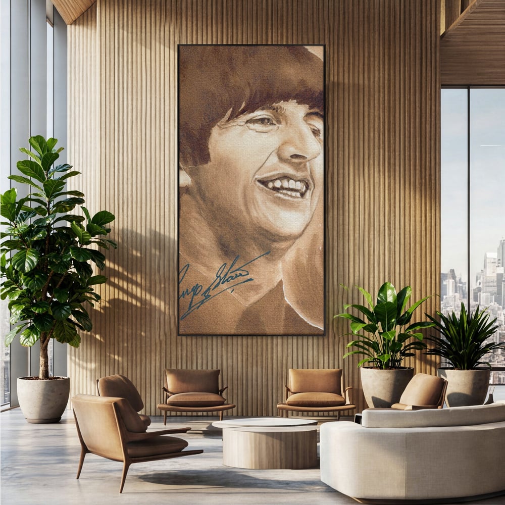 Tablou Canvas Premium LuxCanva® C1079, Beatles Ringo Star , Cantaret, Legenda, Ringo Star, Beatles, Living Room, Office, Relaxare, Culori Vibrante