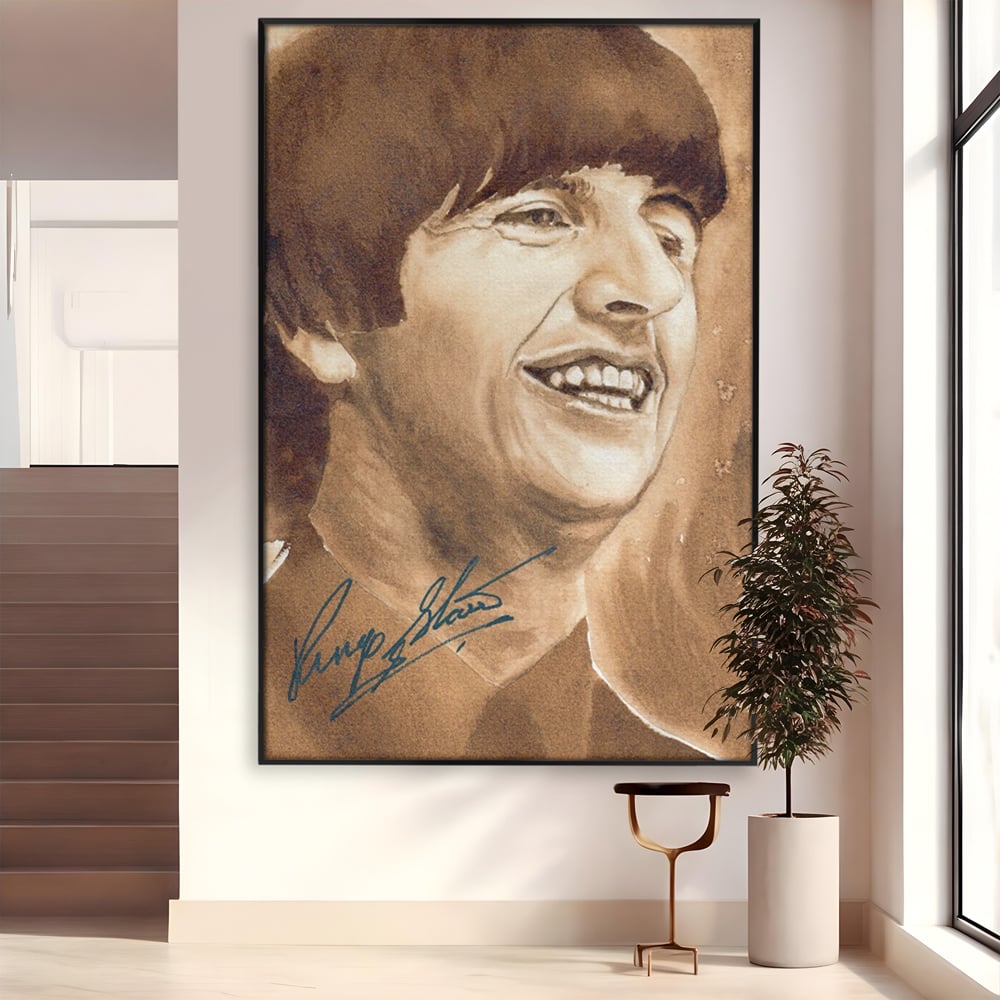 Tablou Canvas Premium LuxCanva® C1079, Beatles Ringo Star , Cantaret, Legenda, Ringo Star, Beatles, Living Room, Office, Relaxare, Culori Vibrante