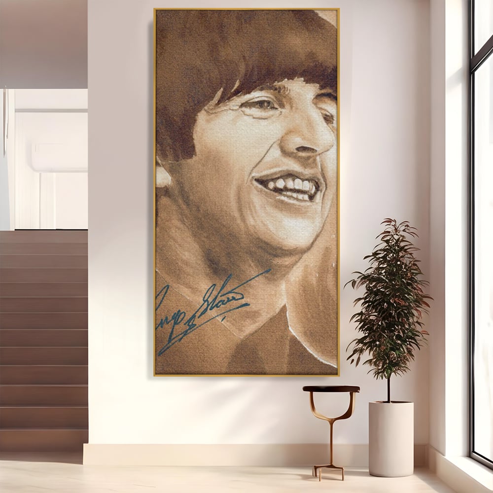 Tablou Canvas Premium LuxCanva® C1079, Beatles Ringo Star , Cantaret, Legenda, Ringo Star, Beatles, Living Room, Office, Relaxare, Culori Vibrante