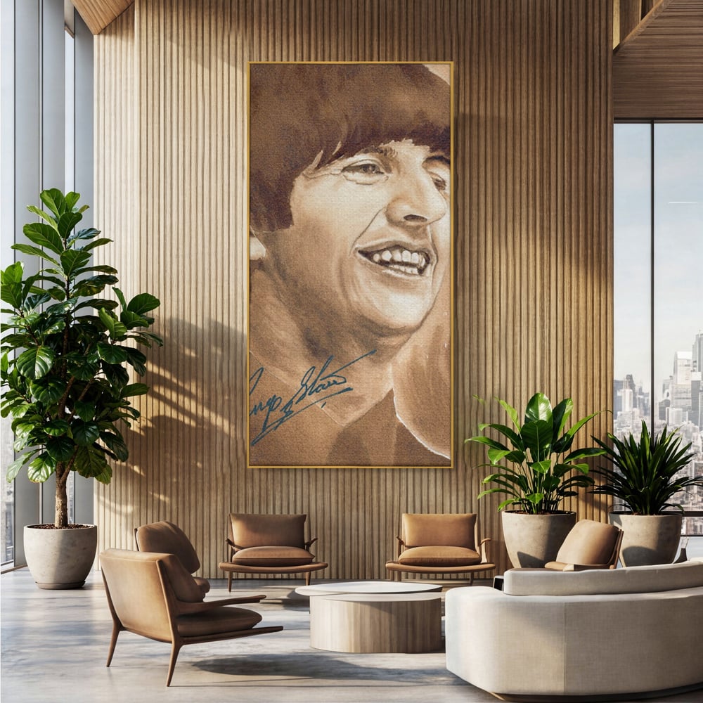Tablou Canvas Premium LuxCanva® C1079, Beatles Ringo Star , Cantaret, Legenda, Ringo Star, Beatles, Living Room, Office, Relaxare, Culori Vibrante