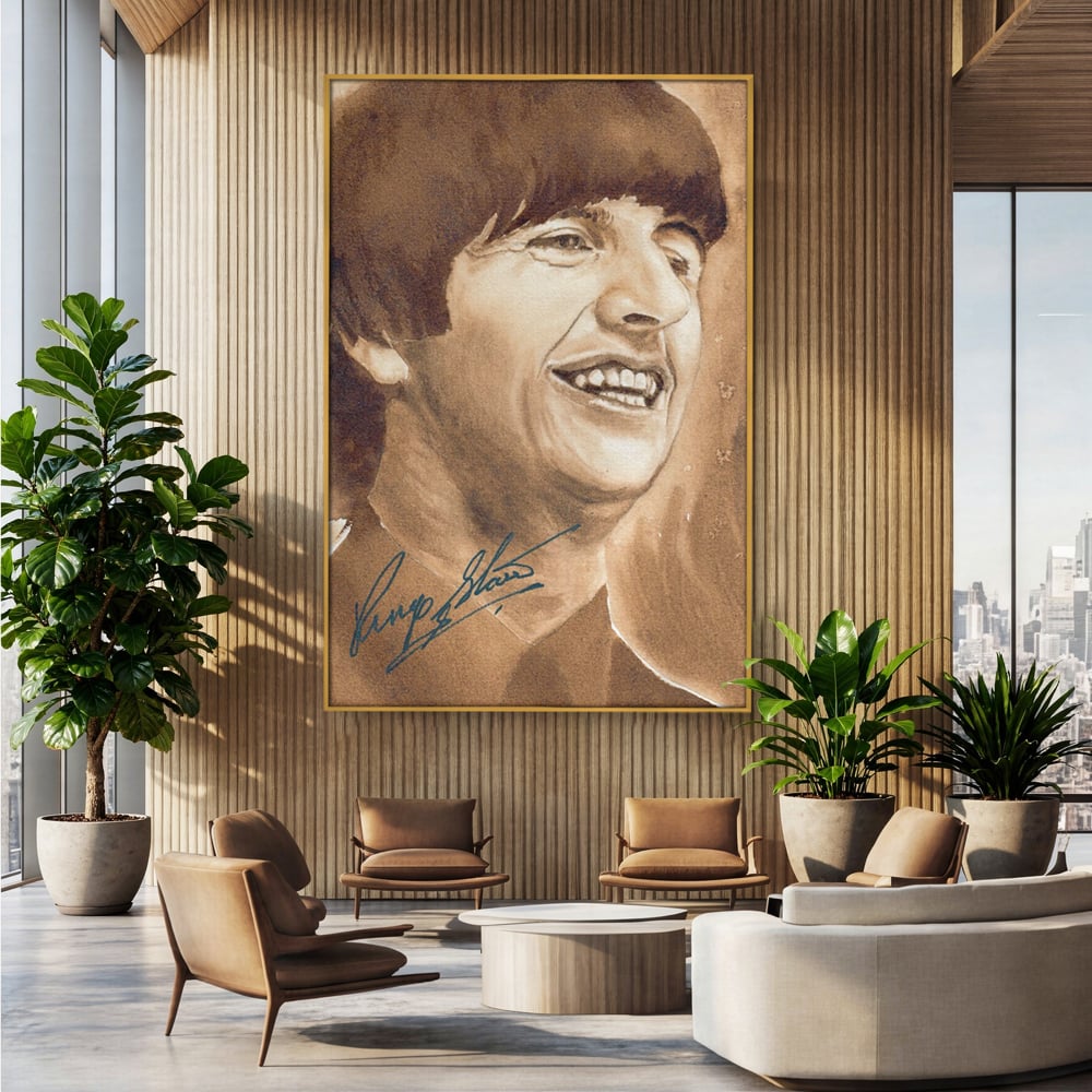 Tablou Canvas Premium LuxCanva® C1079, Beatles Ringo Star , Cantaret, Legenda, Ringo Star, Beatles, Living Room, Office, Relaxare, Culori Vibrante