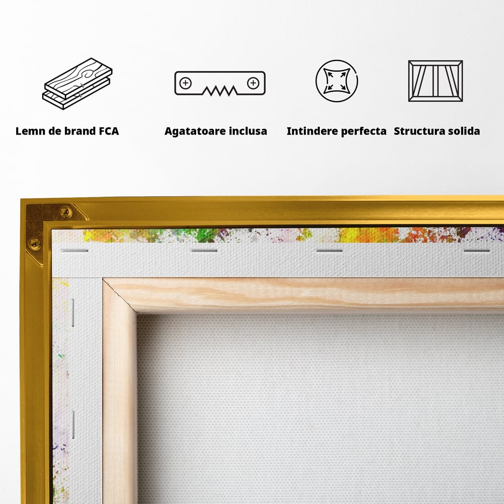 Tablou Canvas Premium LuxCanva® C1081, Harta Lumii In Culori , Inspirational, Calatorie, Motivational, Living Room, Office, Relaxare, Culori Vibrante
