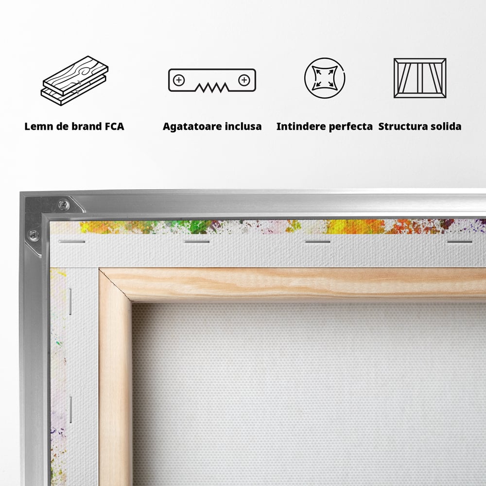 Tablou Canvas Premium LuxCanva® C1081, Harta Lumii In Culori , Inspirational, Calatorie, Motivational, Living Room, Office, Relaxare, Culori Vibrante