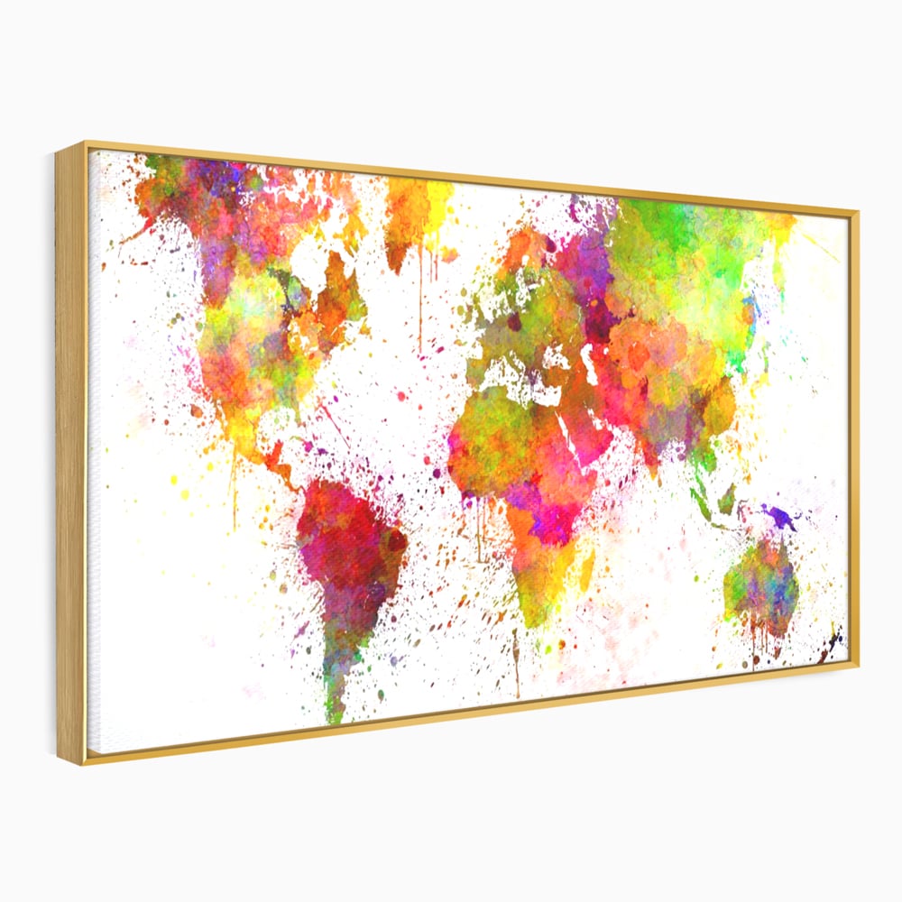 Tablou Canvas Premium LuxCanva® C1081, Harta Lumii In Culori , Inspirational, Calatorie, Motivational, Living Room, Office, Relaxare, Culori Vibrante