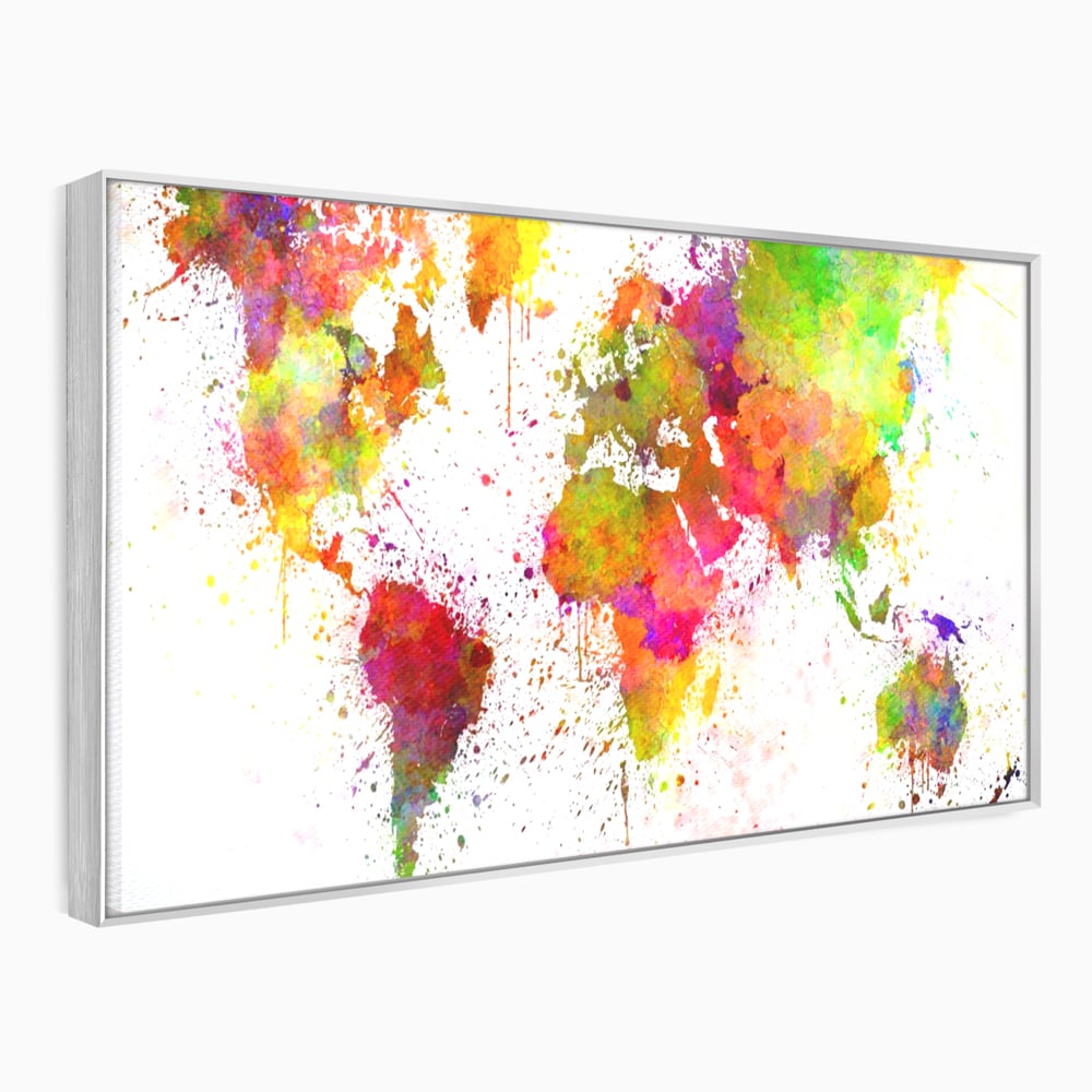 Tablou Canvas Premium LuxCanva® C1081, Harta Lumii In Culori , Inspirational, Calatorie, Motivational, Living Room, Office, Relaxare, Culori Vibrante