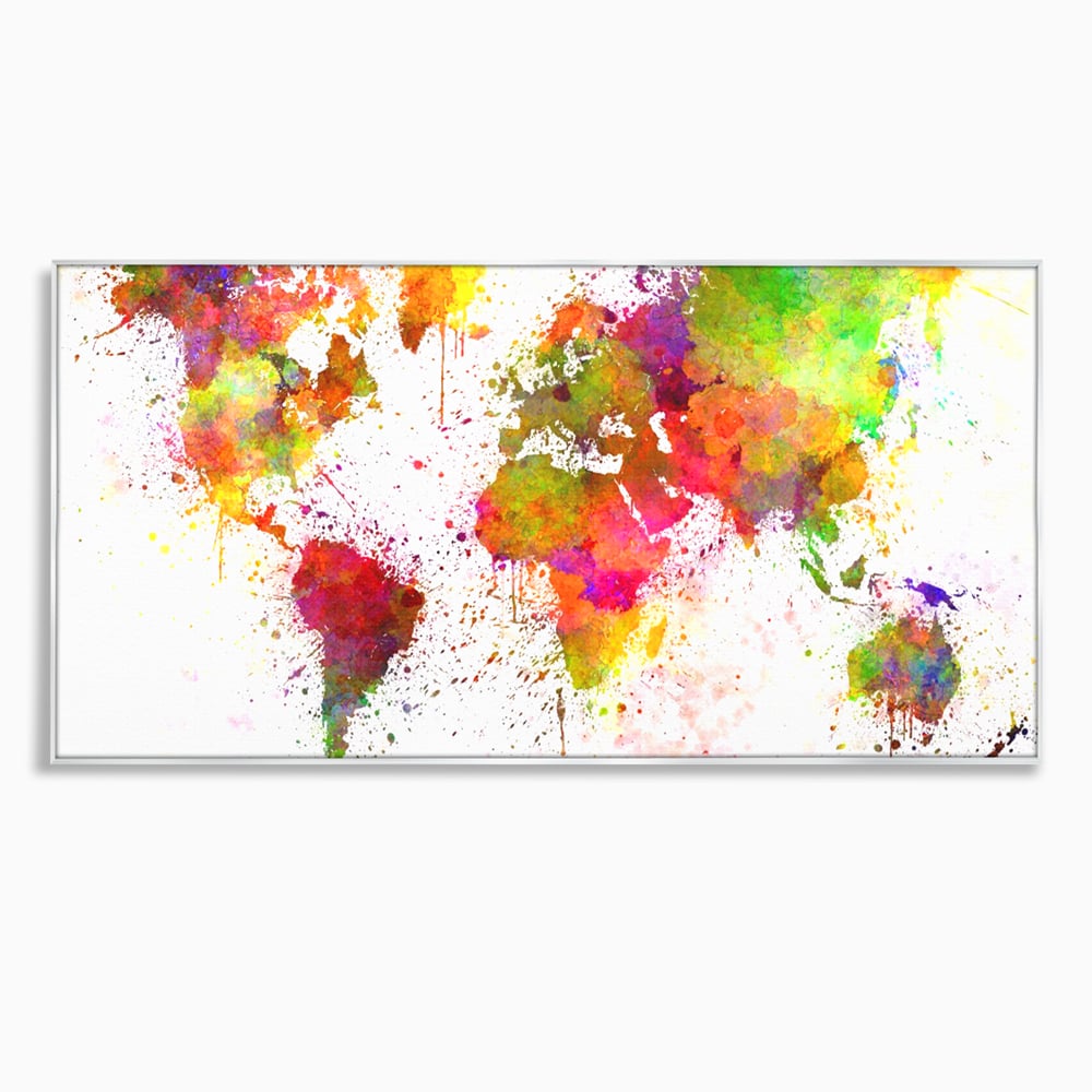 Tablou Canvas Premium LuxCanva® C1081, Harta Lumii In Culori , Inspirational, Calatorie, Motivational, Living Room, Office, Relaxare, Culori Vibrante