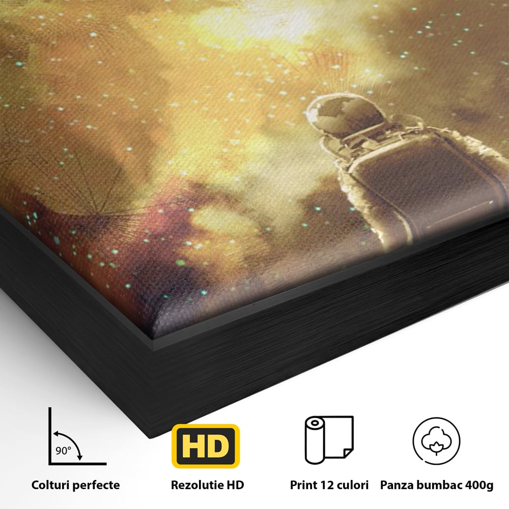 Tablou Canvas Premium LuxCanva® C1082, Astronaut In Varful Lumii , Inspirational, Calatorie, Stele, Living Room, Office, Relaxare, Culori Vibrante