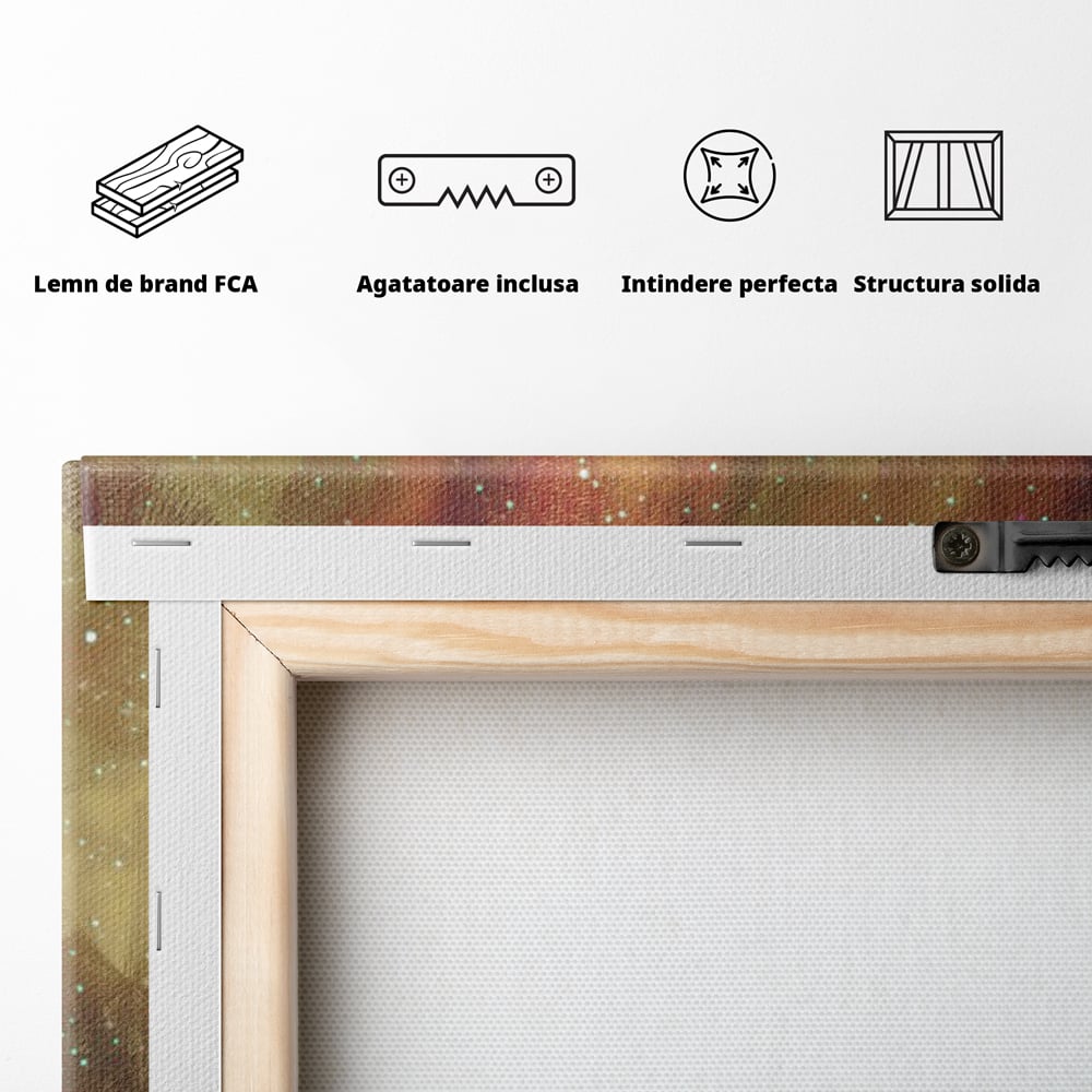 Tablou Canvas Premium LuxCanva® C1082, Astronaut In Varful Lumii , Inspirational, Calatorie, Stele, Living Room, Office, Relaxare, Culori Vibrante