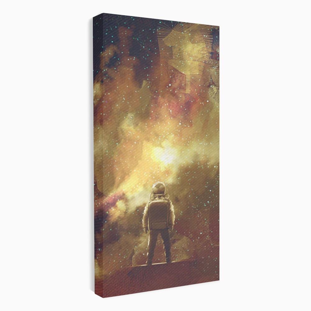 Tablou Canvas Premium LuxCanva® C1082, Astronaut In Varful Lumii , Inspirational, Calatorie, Stele, Living Room, Office, Relaxare, Culori Vibrante