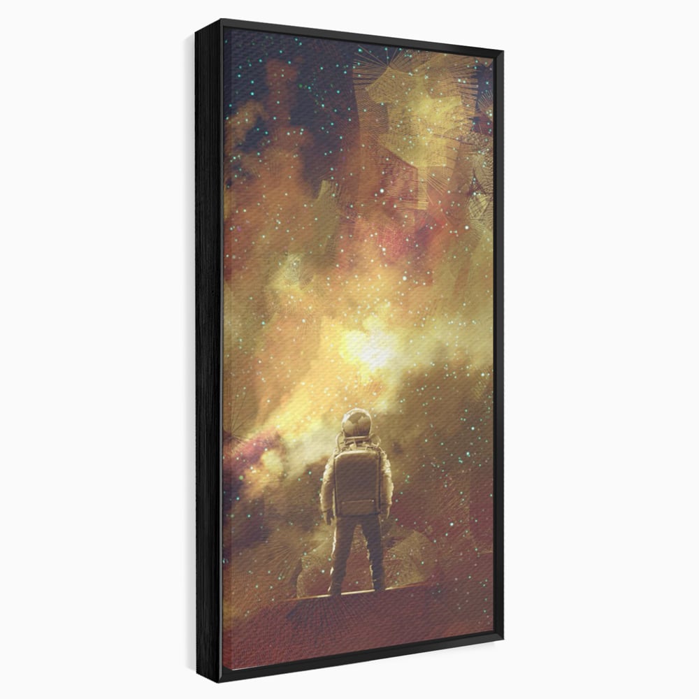 Tablou Canvas Premium LuxCanva® C1082, Astronaut In Varful Lumii , Inspirational, Calatorie, Stele, Living Room, Office, Relaxare, Culori Vibrante