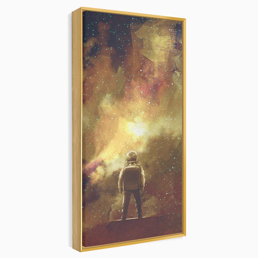 Tablou Canvas Premium LuxCanva® C1082, Astronaut In Varful Lumii , Inspirational, Calatorie, Stele, Living Room, Office, Relaxare, Culori Vibrante