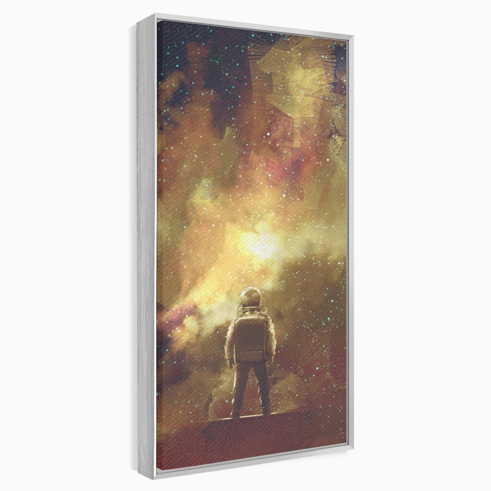 Tablou Canvas Premium LuxCanva® C1082, Astronaut In Varful Lumii , Inspirational, Calatorie, Stele, Living Room, Office, Relaxare, Culori Vibrante