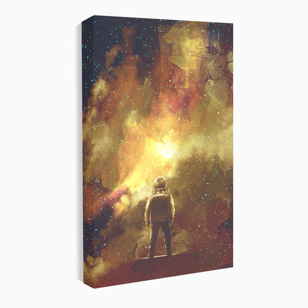Tablou Canvas Premium LuxCanva® C1082, Astronaut In Varful Lumii , Inspirational, Calatorie, Stele, Living Room, Office, Relaxare, Culori Vibrante