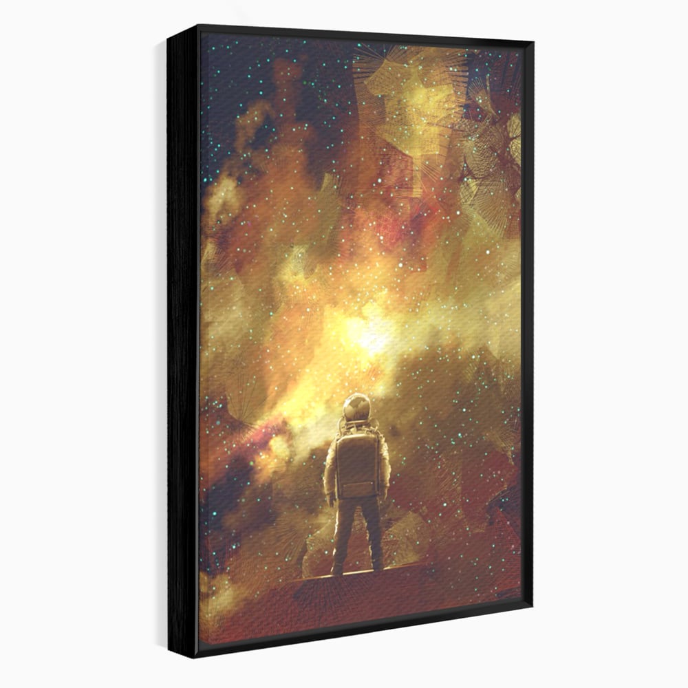 Tablou Canvas Premium LuxCanva® C1082, Astronaut In Varful Lumii , Inspirational, Calatorie, Stele, Living Room, Office, Relaxare, Culori Vibrante