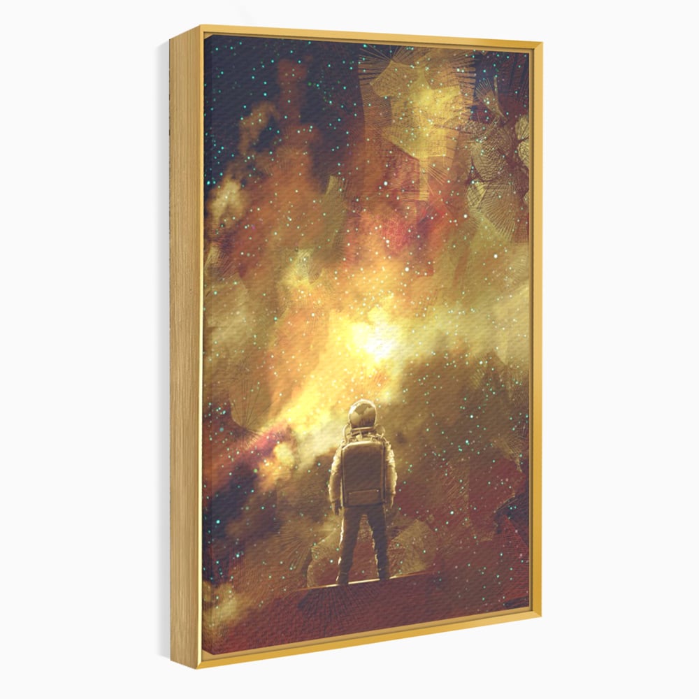 Tablou Canvas Premium LuxCanva® C1082, Astronaut In Varful Lumii , Inspirational, Calatorie, Stele, Living Room, Office, Relaxare, Culori Vibrante