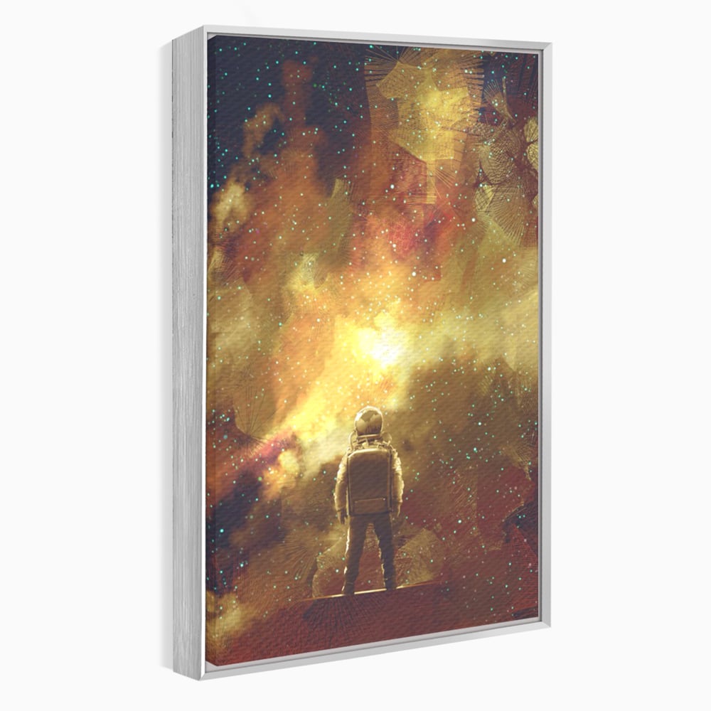 Tablou Canvas Premium LuxCanva® C1082, Astronaut In Varful Lumii , Inspirational, Calatorie, Stele, Living Room, Office, Relaxare, Culori Vibrante