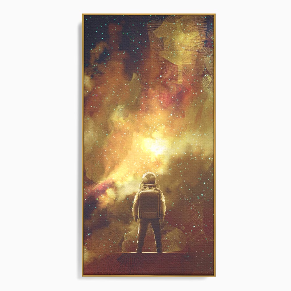 Tablou Canvas Premium LuxCanva® C1082, Astronaut In Varful Lumii , Inspirational, Calatorie, Stele, Living Room, Office, Relaxare, Culori Vibrante