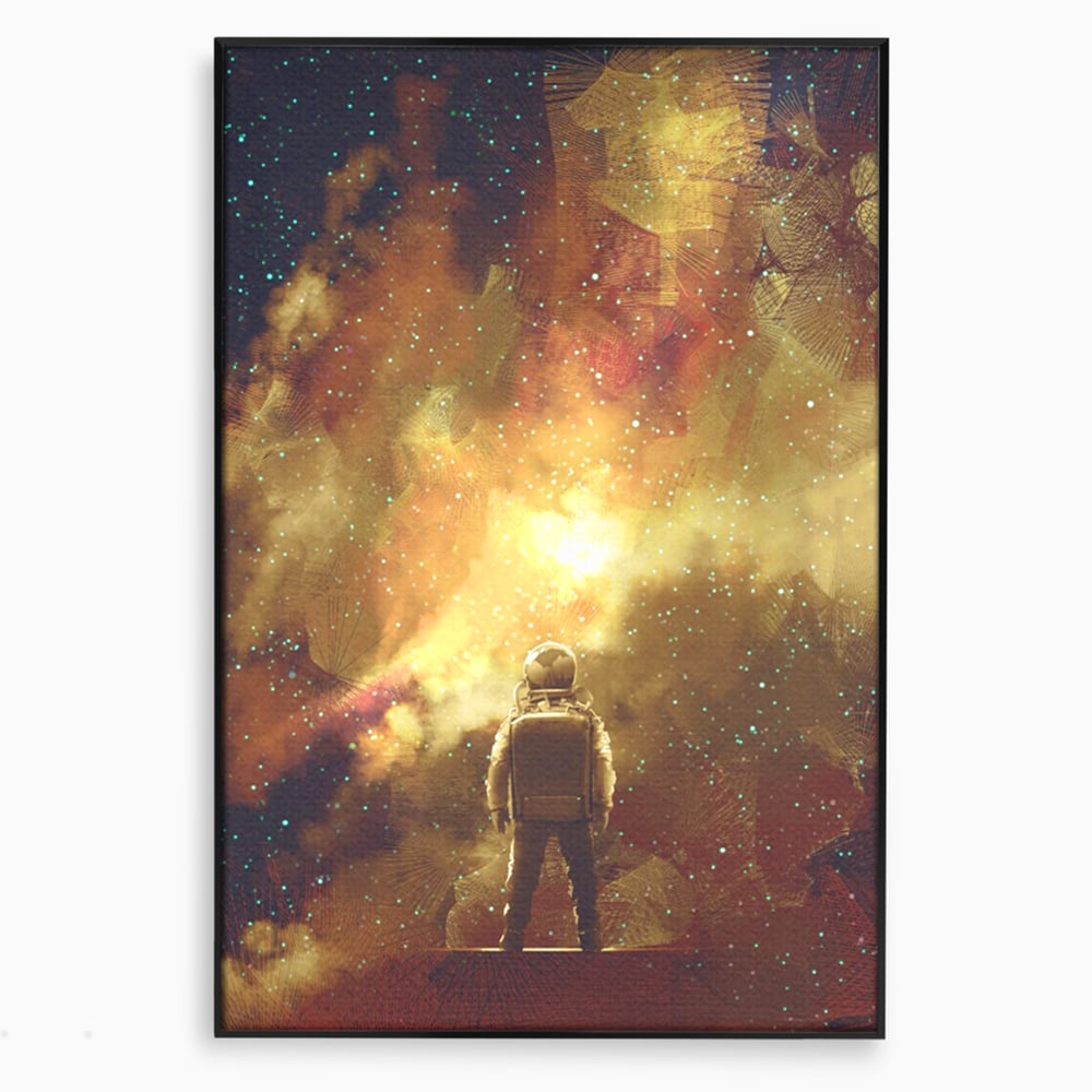 Tablou Canvas Premium LuxCanva® C1082, Astronaut In Varful Lumii , Inspirational, Calatorie, Stele, Living Room, Office, Relaxare, Culori Vibrante