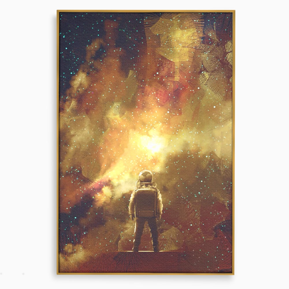 Tablou Canvas Premium LuxCanva® C1082, Astronaut In Varful Lumii , Inspirational, Calatorie, Stele, Living Room, Office, Relaxare, Culori Vibrante