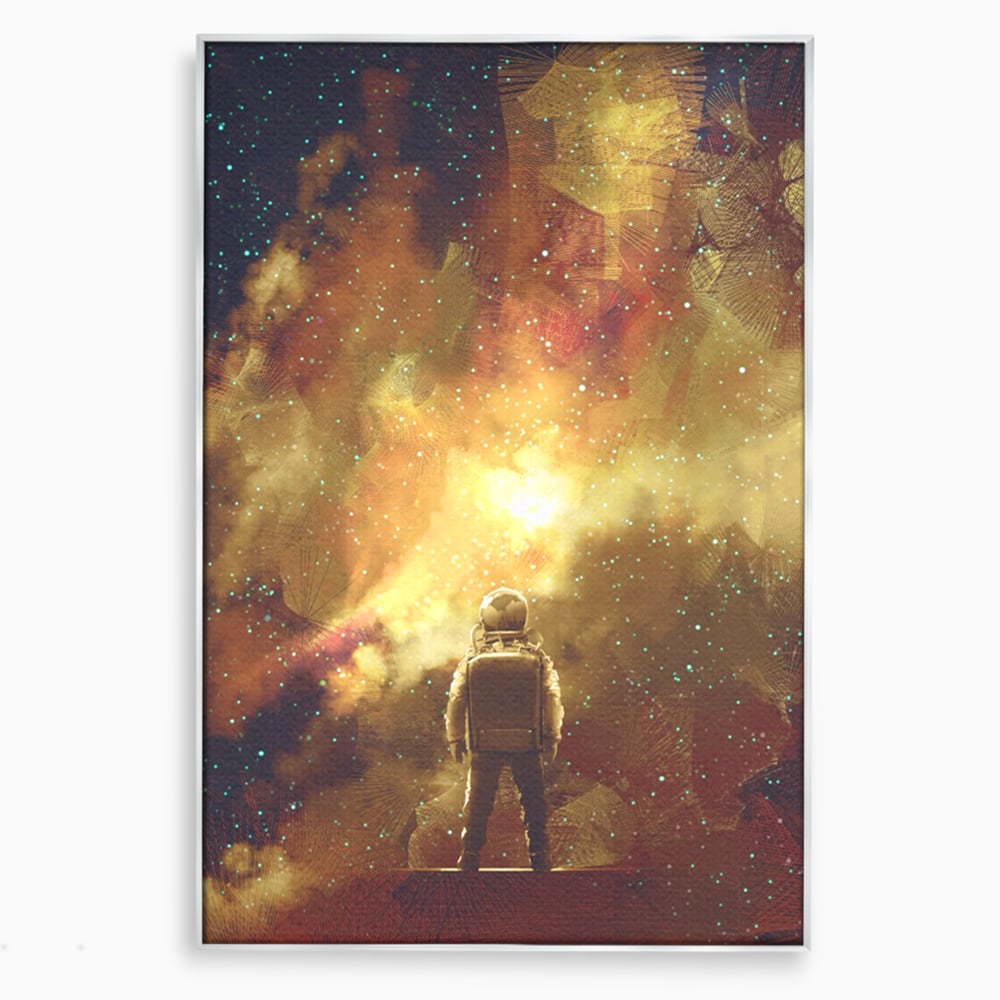 Tablou Canvas Premium LuxCanva® C1082, Astronaut In Varful Lumii , Inspirational, Calatorie, Stele, Living Room, Office, Relaxare, Culori Vibrante