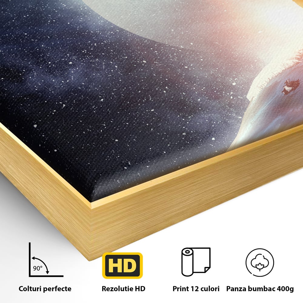 Tablou Canvas Premium LuxCanva® C1085, Cantaret In Varful Lumii , Inspirational, Univers, Chitara, Living Room, Bedroom, Relaxare, Culori Vibrante