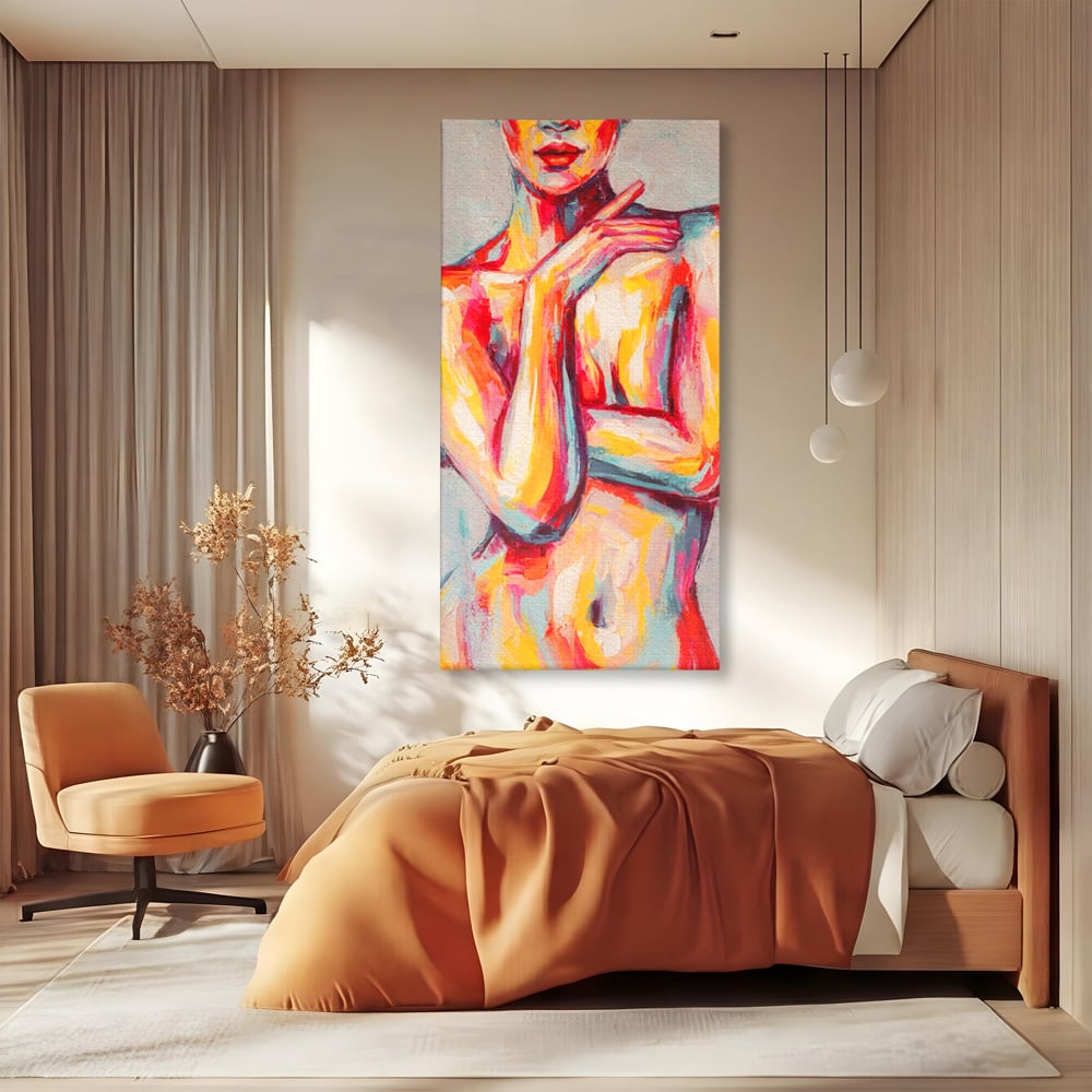 Leinwandbilder Premium LuxCanva® C1086, Frau Akt Abstrakt Abstrakt , Abstrakt, Abstrakt, Frau, Akt, Wohnzimmer, Schlafzimmer, Entspannend, Lebendige Farben