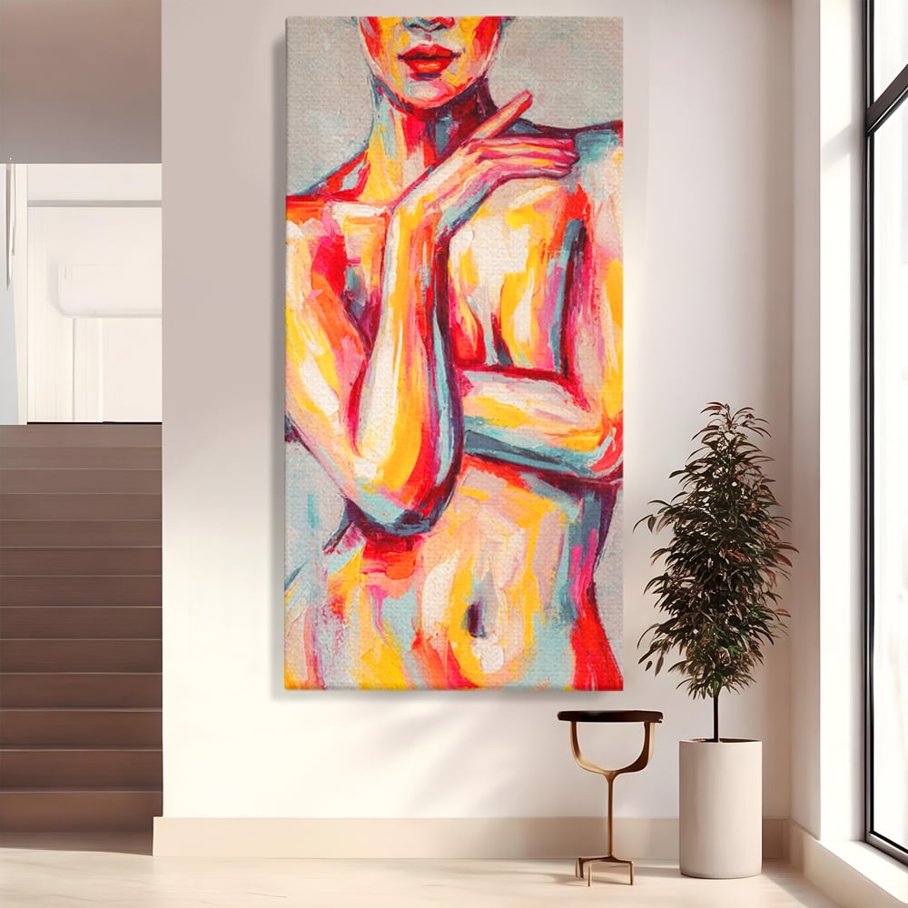 Leinwandbilder Premium LuxCanva® C1086, Frau Akt Abstrakt Abstrakt , Abstrakt, Abstrakt, Frau, Akt, Wohnzimmer, Schlafzimmer, Entspannend, Lebendige Farben