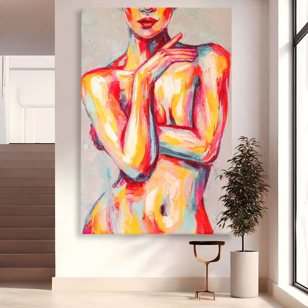 Leinwandbilder Premium LuxCanva® C1086, Frau Akt Abstrakt Abstrakt , Abstrakt, Abstrakt, Frau, Akt, Wohnzimmer, Schlafzimmer, Entspannend, Lebendige Farben