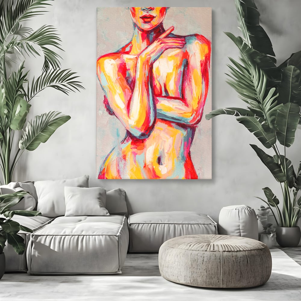 Leinwandbilder Premium LuxCanva® C1086, Frau Akt Abstrakt Abstrakt , Abstrakt, Abstrakt, Frau, Akt, Wohnzimmer, Schlafzimmer, Entspannend, Lebendige Farben
