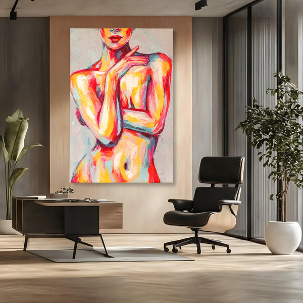 Leinwandbilder Premium LuxCanva® C1086, Frau Akt Abstrakt Abstrakt , Abstrakt, Abstrakt, Frau, Akt, Wohnzimmer, Schlafzimmer, Entspannend, Lebendige Farben