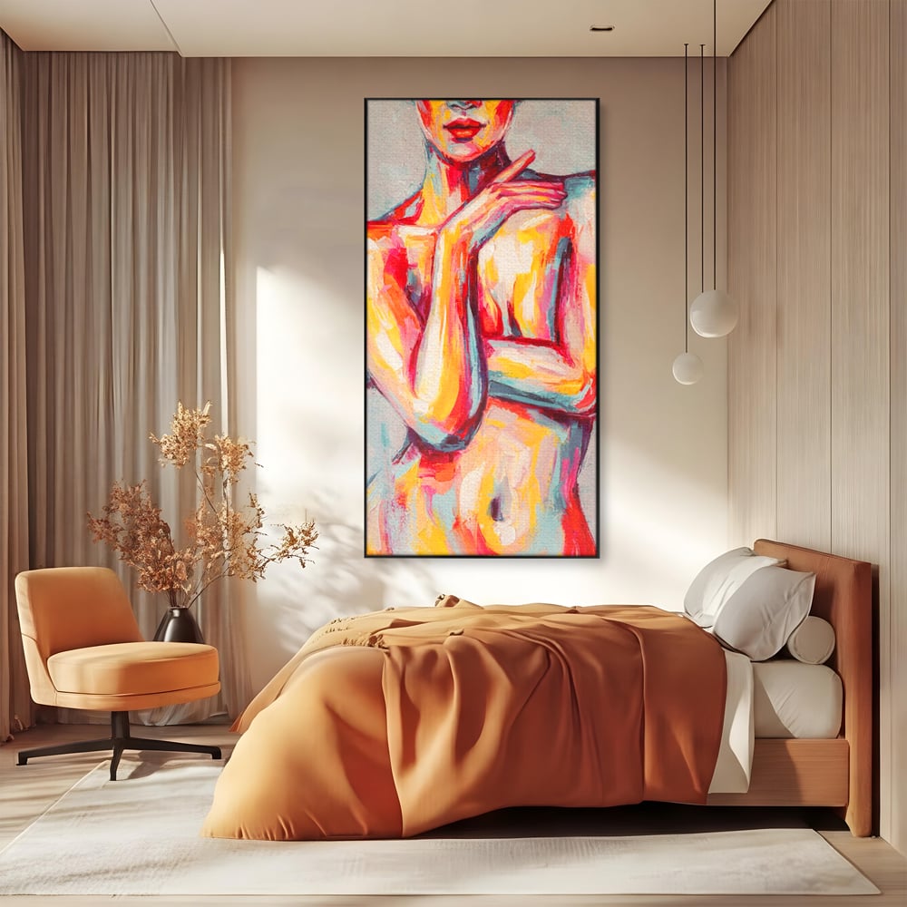 Leinwandbilder Premium LuxCanva® C1086, Frau Akt Abstrakt Abstrakt , Abstrakt, Abstrakt, Frau, Akt, Wohnzimmer, Schlafzimmer, Entspannend, Lebendige Farben
