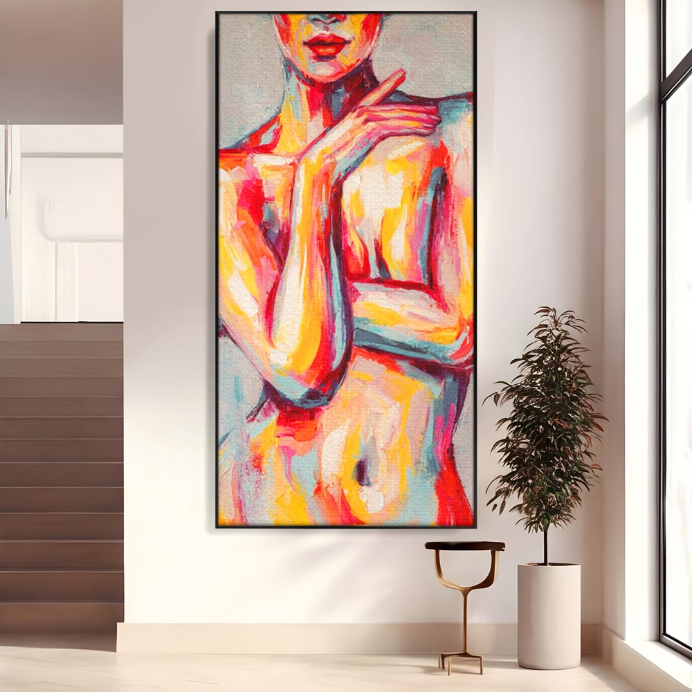 Leinwandbilder Premium LuxCanva® C1086, Frau Akt Abstrakt Abstrakt , Abstrakt, Abstrakt, Frau, Akt, Wohnzimmer, Schlafzimmer, Entspannend, Lebendige Farben