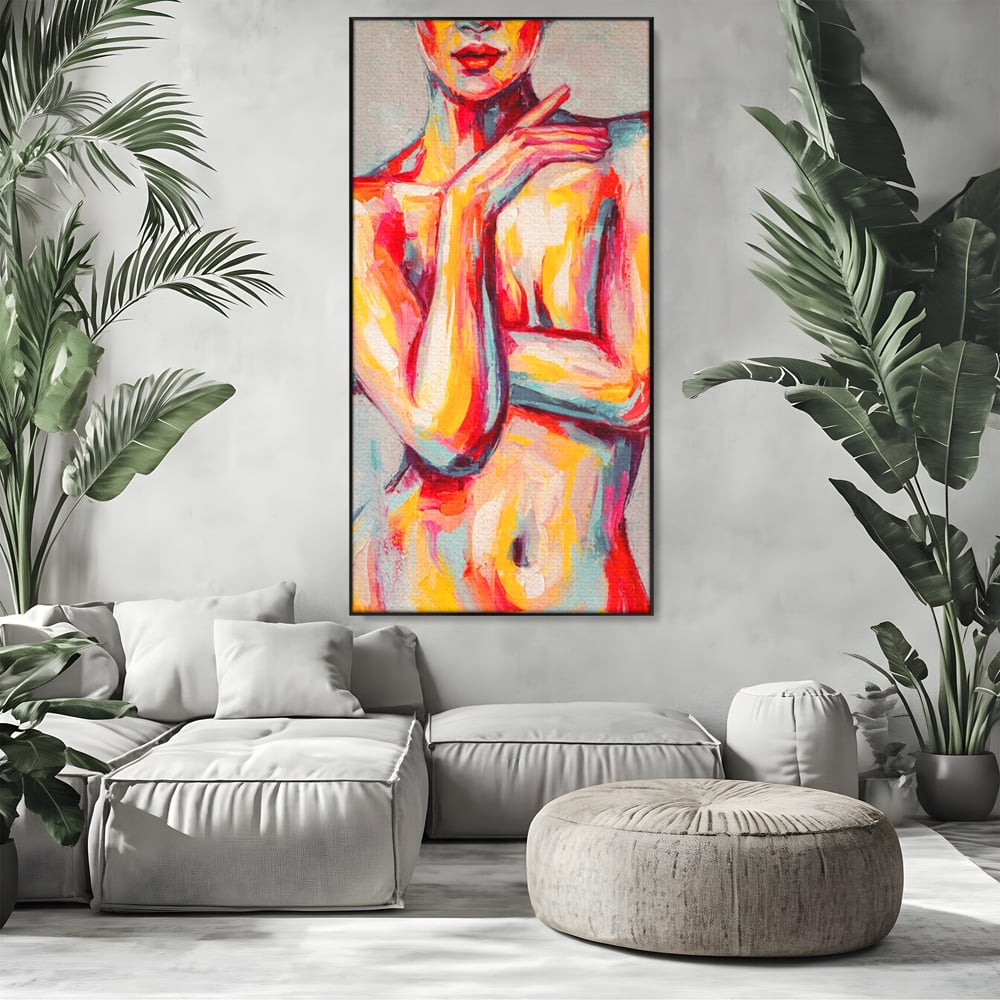 Leinwandbilder Premium LuxCanva® C1086, Frau Akt Abstrakt Abstrakt , Abstrakt, Abstrakt, Frau, Akt, Wohnzimmer, Schlafzimmer, Entspannend, Lebendige Farben