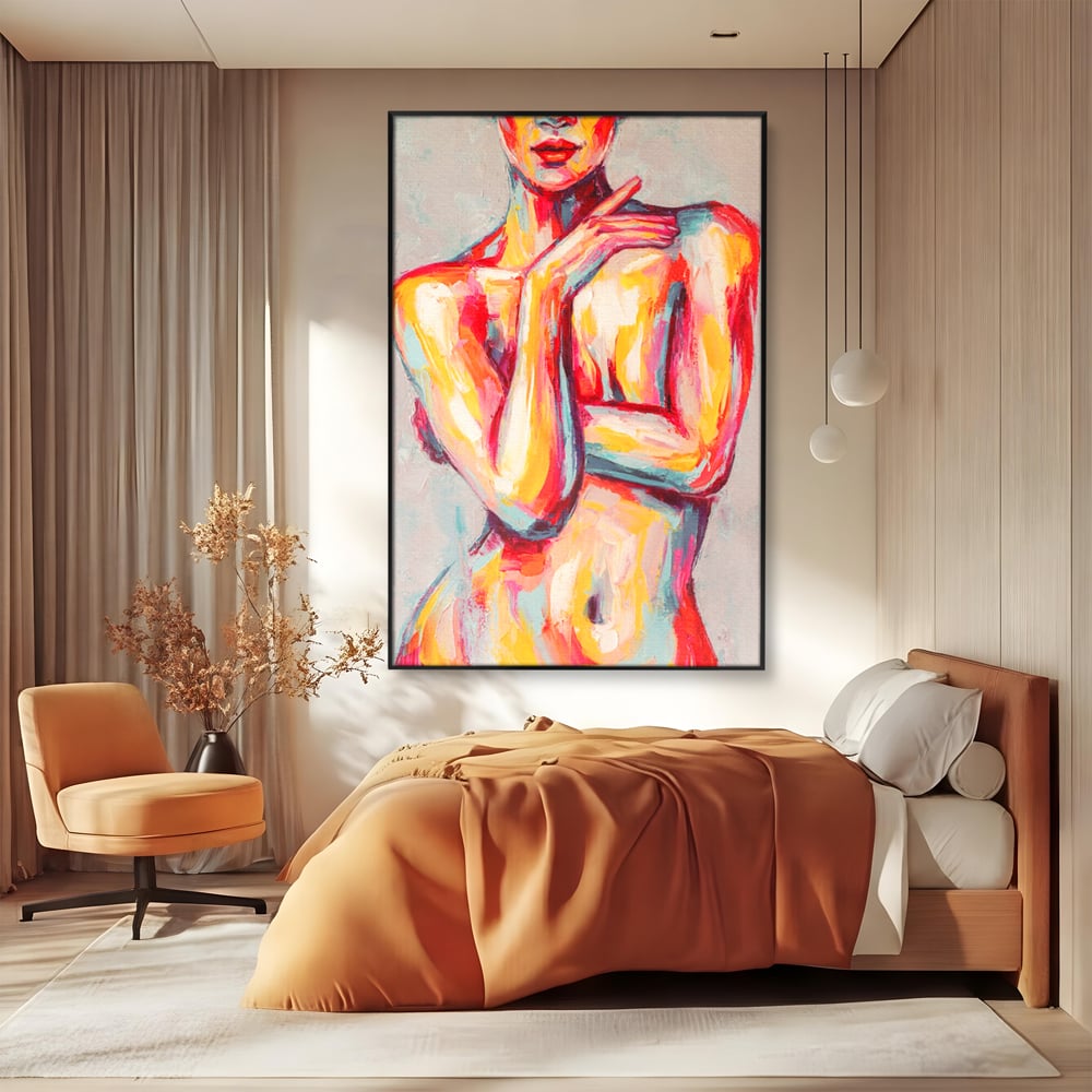 Leinwandbilder Premium LuxCanva® C1086, Frau Akt Abstrakt Abstrakt , Abstrakt, Abstrakt, Frau, Akt, Wohnzimmer, Schlafzimmer, Entspannend, Lebendige Farben