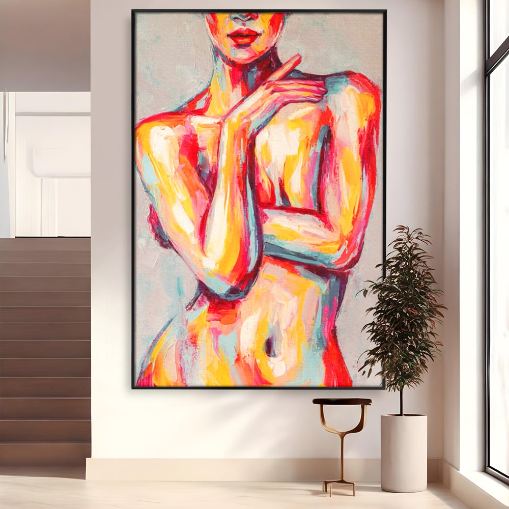 Leinwandbilder Premium LuxCanva® C1086, Frau Akt Abstrakt Abstrakt , Abstrakt, Abstrakt, Frau, Akt, Wohnzimmer, Schlafzimmer, Entspannend, Lebendige Farben