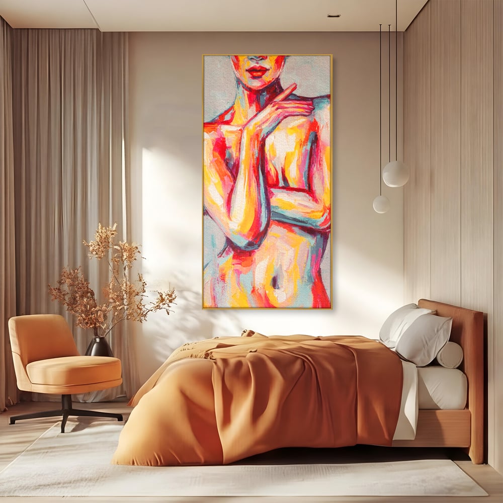 Leinwandbilder Premium LuxCanva® C1086, Frau Akt Abstrakt Abstrakt , Abstrakt, Abstrakt, Frau, Akt, Wohnzimmer, Schlafzimmer, Entspannend, Lebendige Farben