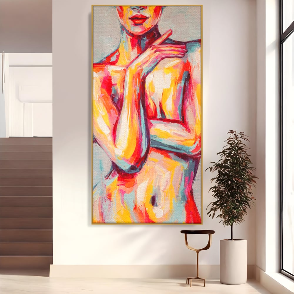 Leinwandbilder Premium LuxCanva® C1086, Frau Akt Abstrakt Abstrakt , Abstrakt, Abstrakt, Frau, Akt, Wohnzimmer, Schlafzimmer, Entspannend, Lebendige Farben