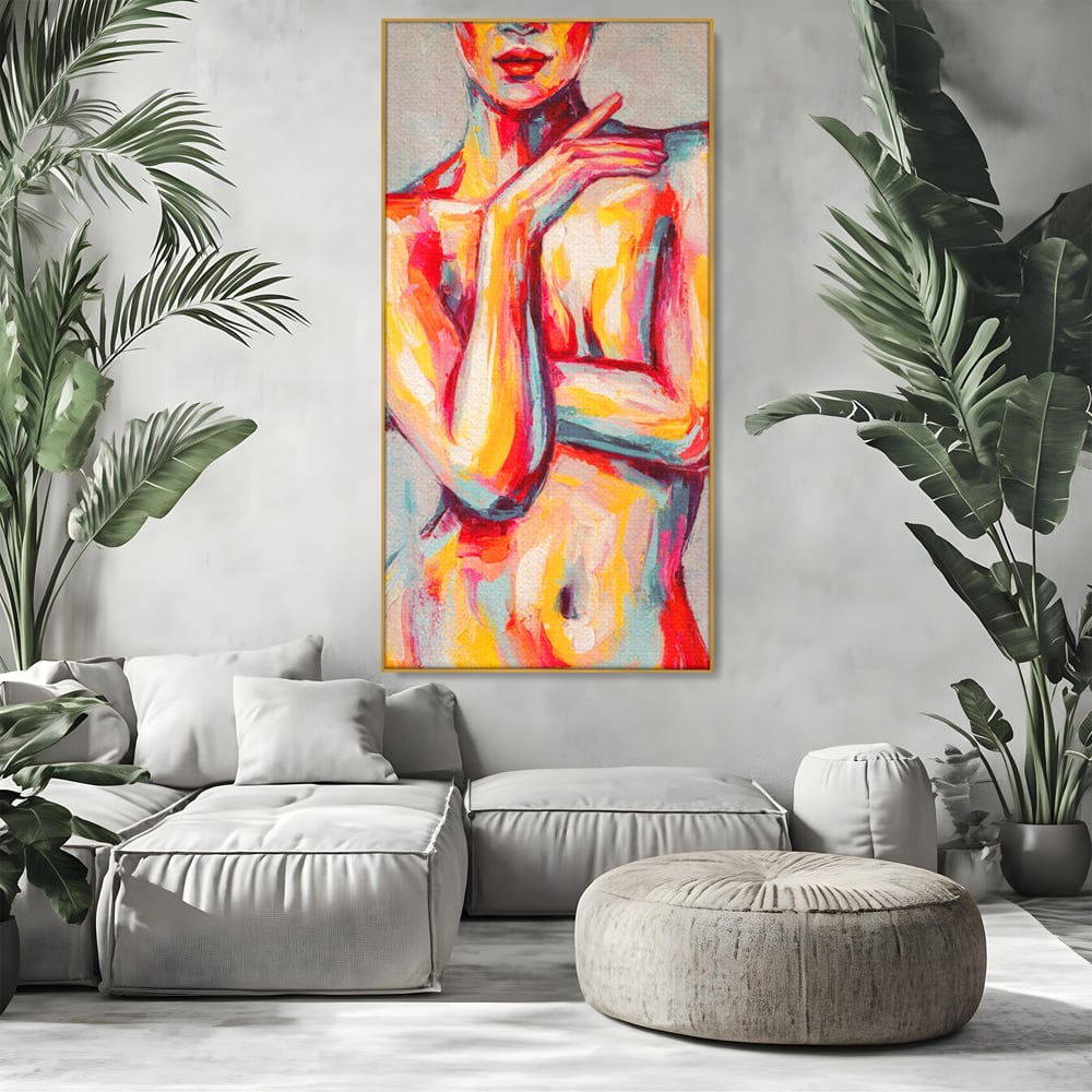 Leinwandbilder Premium LuxCanva® C1086, Frau Akt Abstrakt Abstrakt , Abstrakt, Abstrakt, Frau, Akt, Wohnzimmer, Schlafzimmer, Entspannend, Lebendige Farben