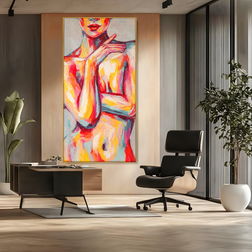 Leinwandbilder Premium LuxCanva® C1086, Frau Akt Abstrakt Abstrakt , Abstrakt, Abstrakt, Frau, Akt, Wohnzimmer, Schlafzimmer, Entspannend, Lebendige Farben