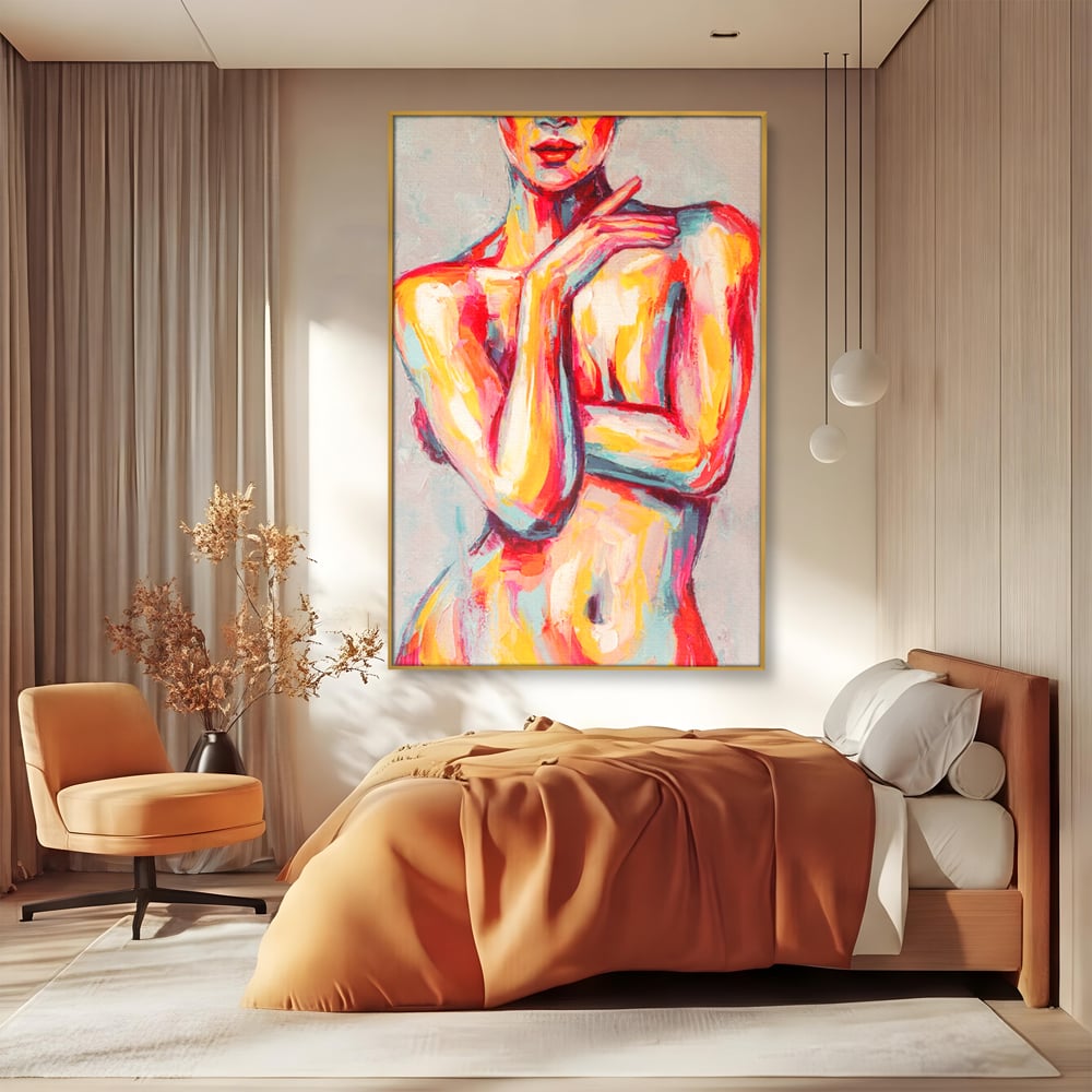 Leinwandbilder Premium LuxCanva® C1086, Frau Akt Abstrakt Abstrakt , Abstrakt, Abstrakt, Frau, Akt, Wohnzimmer, Schlafzimmer, Entspannend, Lebendige Farben
