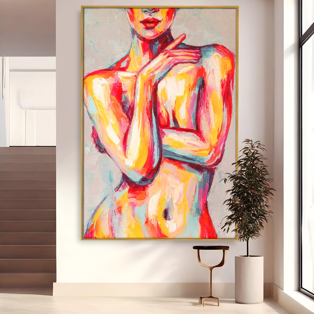 Leinwandbilder Premium LuxCanva® C1086, Frau Akt Abstrakt Abstrakt , Abstrakt, Abstrakt, Frau, Akt, Wohnzimmer, Schlafzimmer, Entspannend, Lebendige Farben