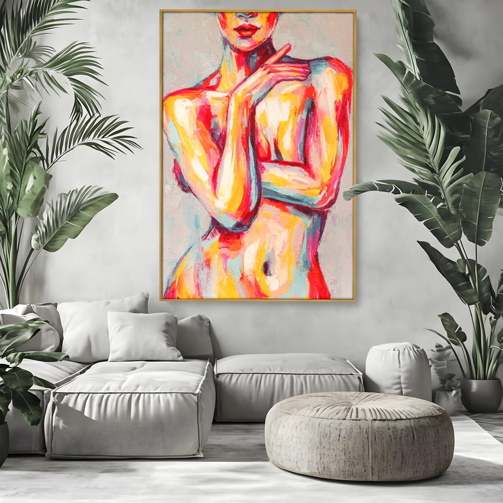 Leinwandbilder Premium LuxCanva® C1086, Frau Akt Abstrakt Abstrakt , Abstrakt, Abstrakt, Frau, Akt, Wohnzimmer, Schlafzimmer, Entspannend, Lebendige Farben