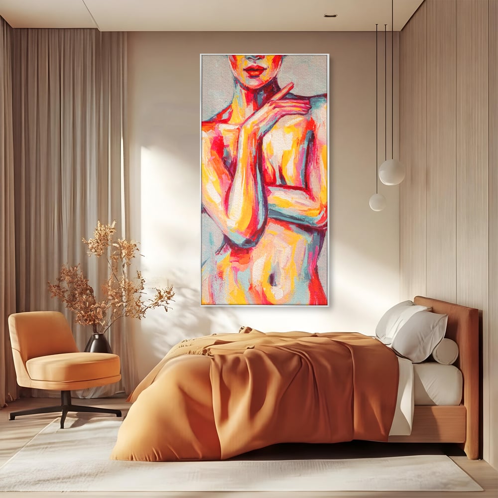 Leinwandbilder Premium LuxCanva® C1086, Frau Akt Abstrakt Abstrakt , Abstrakt, Abstrakt, Frau, Akt, Wohnzimmer, Schlafzimmer, Entspannend, Lebendige Farben