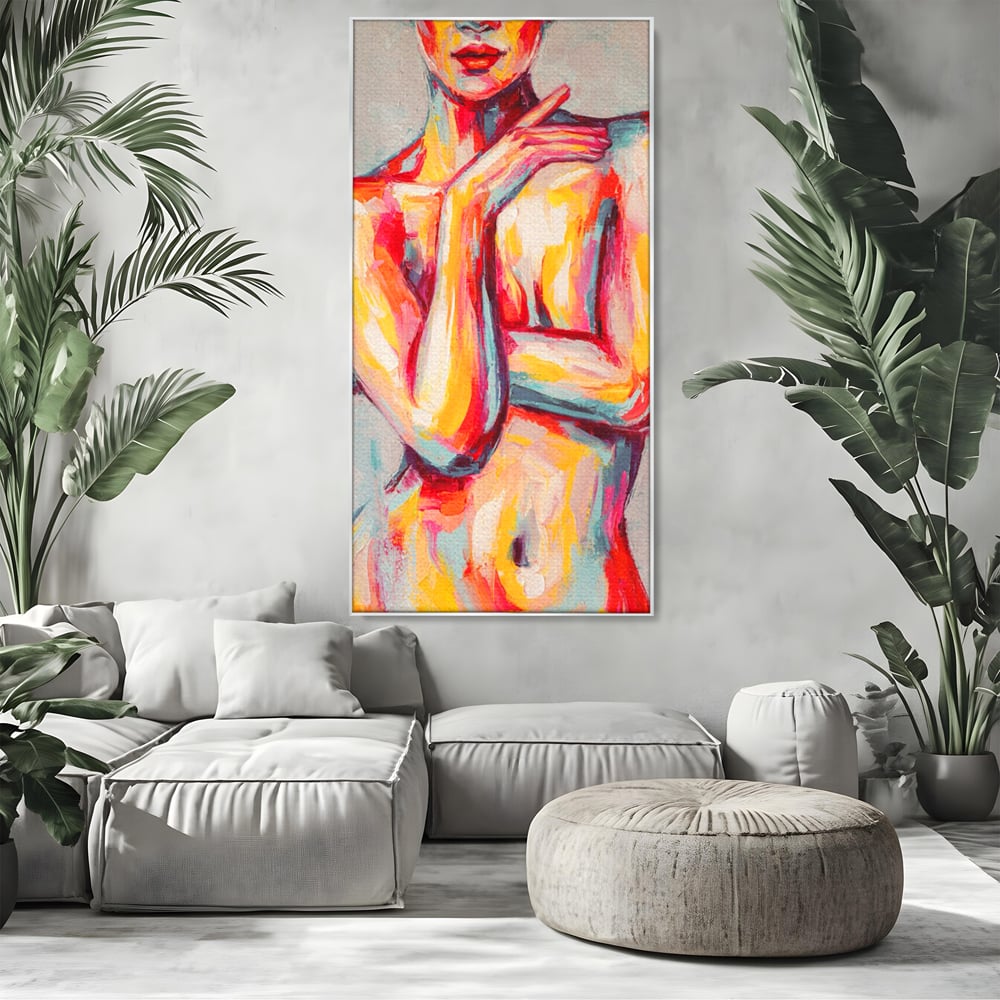 Leinwandbilder Premium LuxCanva® C1086, Frau Akt Abstrakt Abstrakt , Abstrakt, Abstrakt, Frau, Akt, Wohnzimmer, Schlafzimmer, Entspannend, Lebendige Farben