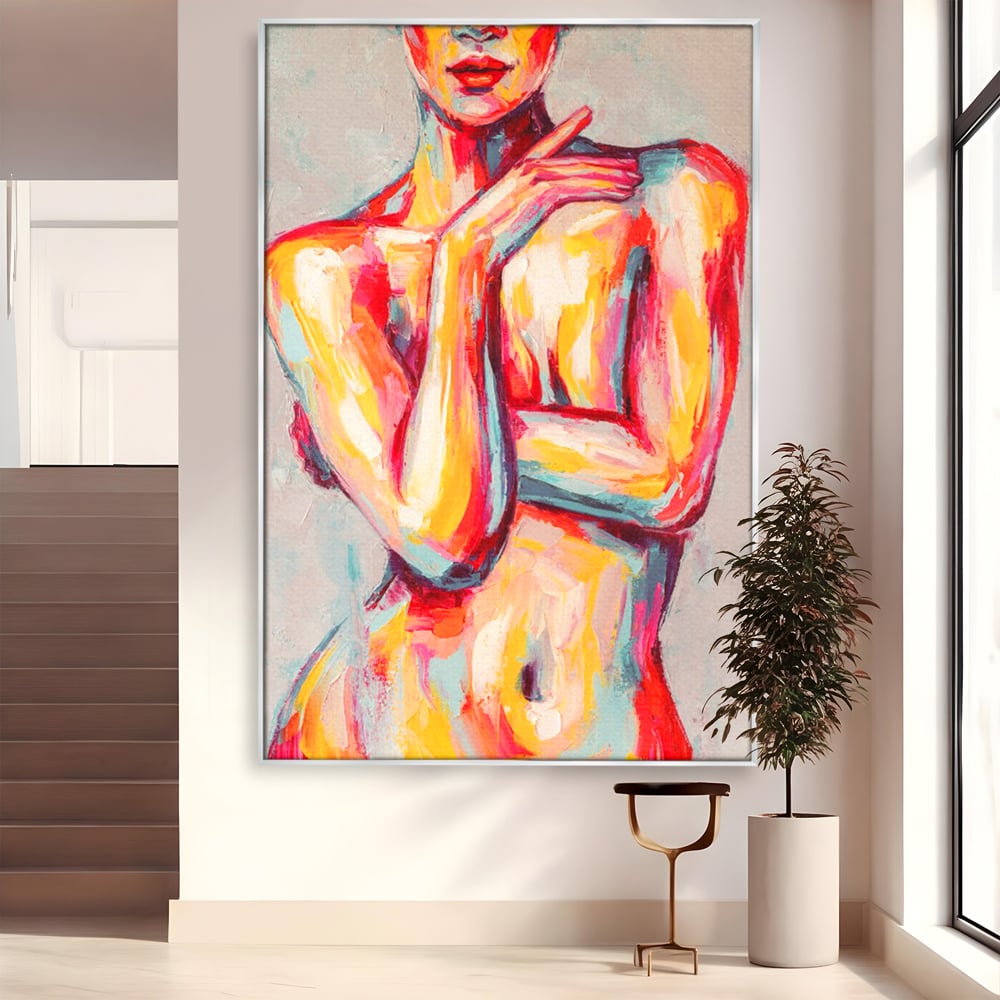 Leinwandbilder Premium LuxCanva® C1086, Frau Akt Abstrakt Abstrakt , Abstrakt, Abstrakt, Frau, Akt, Wohnzimmer, Schlafzimmer, Entspannend, Lebendige Farben