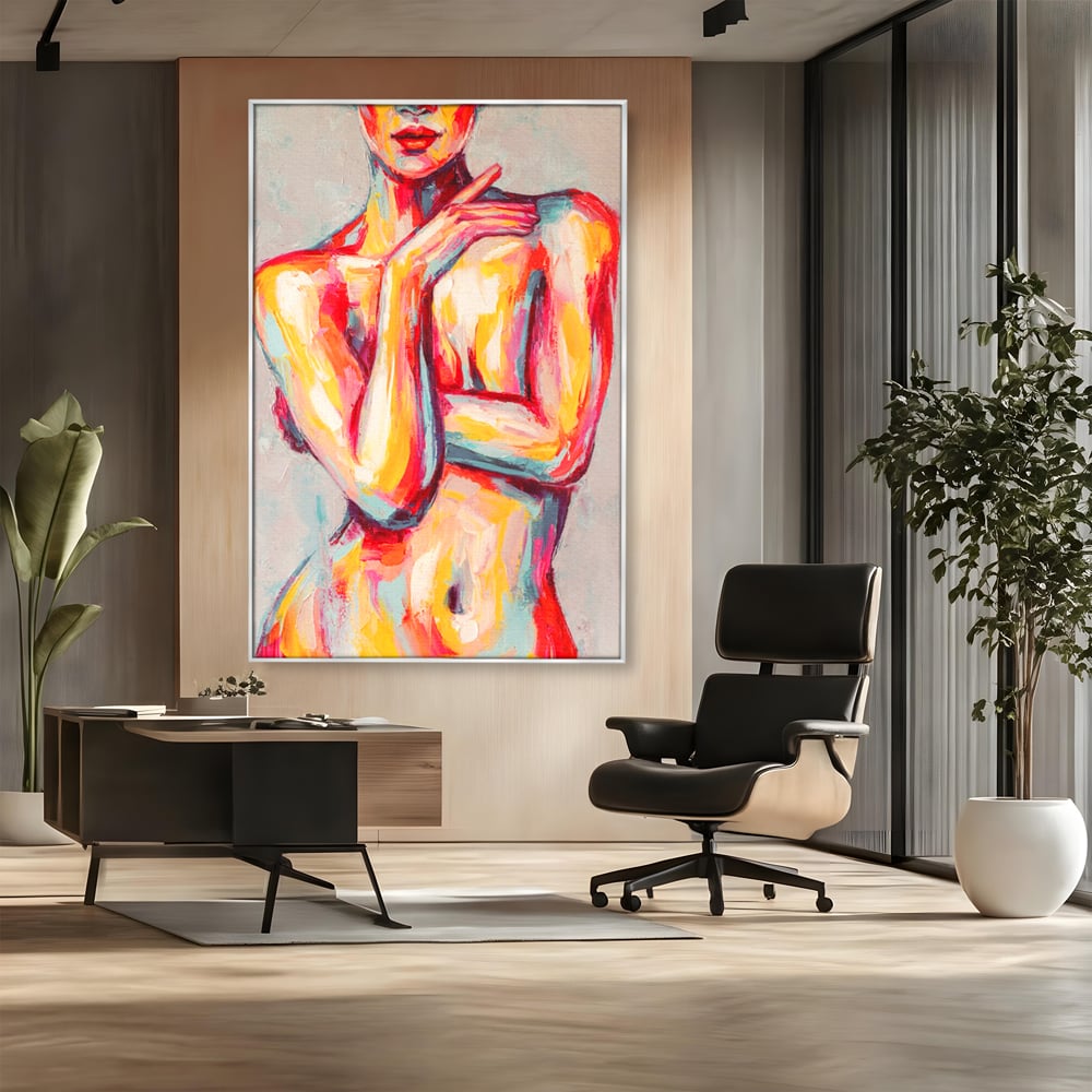 Leinwandbilder Premium LuxCanva® C1086, Frau Akt Abstrakt Abstrakt , Abstrakt, Abstrakt, Frau, Akt, Wohnzimmer, Schlafzimmer, Entspannend, Lebendige Farben