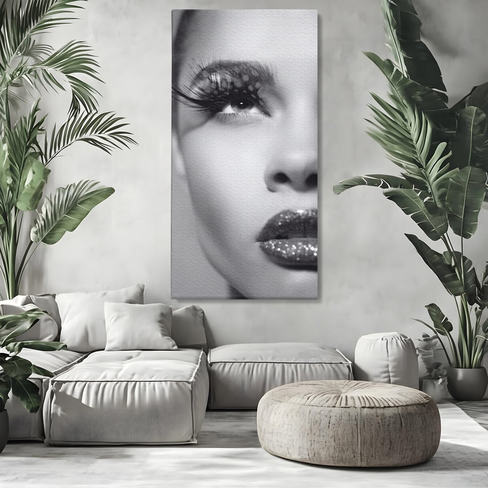 Tablou Canvas Premium LuxCanva® C1087, Privire Stralucitoare , Stralucitoare, Femeie, Privire, Living Room, Bedroom, Relaxare, Culori Vibrante