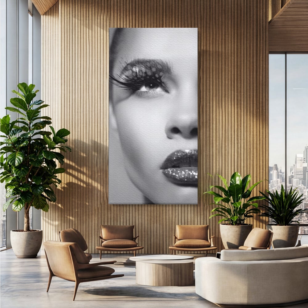 Tablou Canvas Premium LuxCanva® C1087, Privire Stralucitoare , Stralucitoare, Femeie, Privire, Living Room, Bedroom, Relaxare, Culori Vibrante