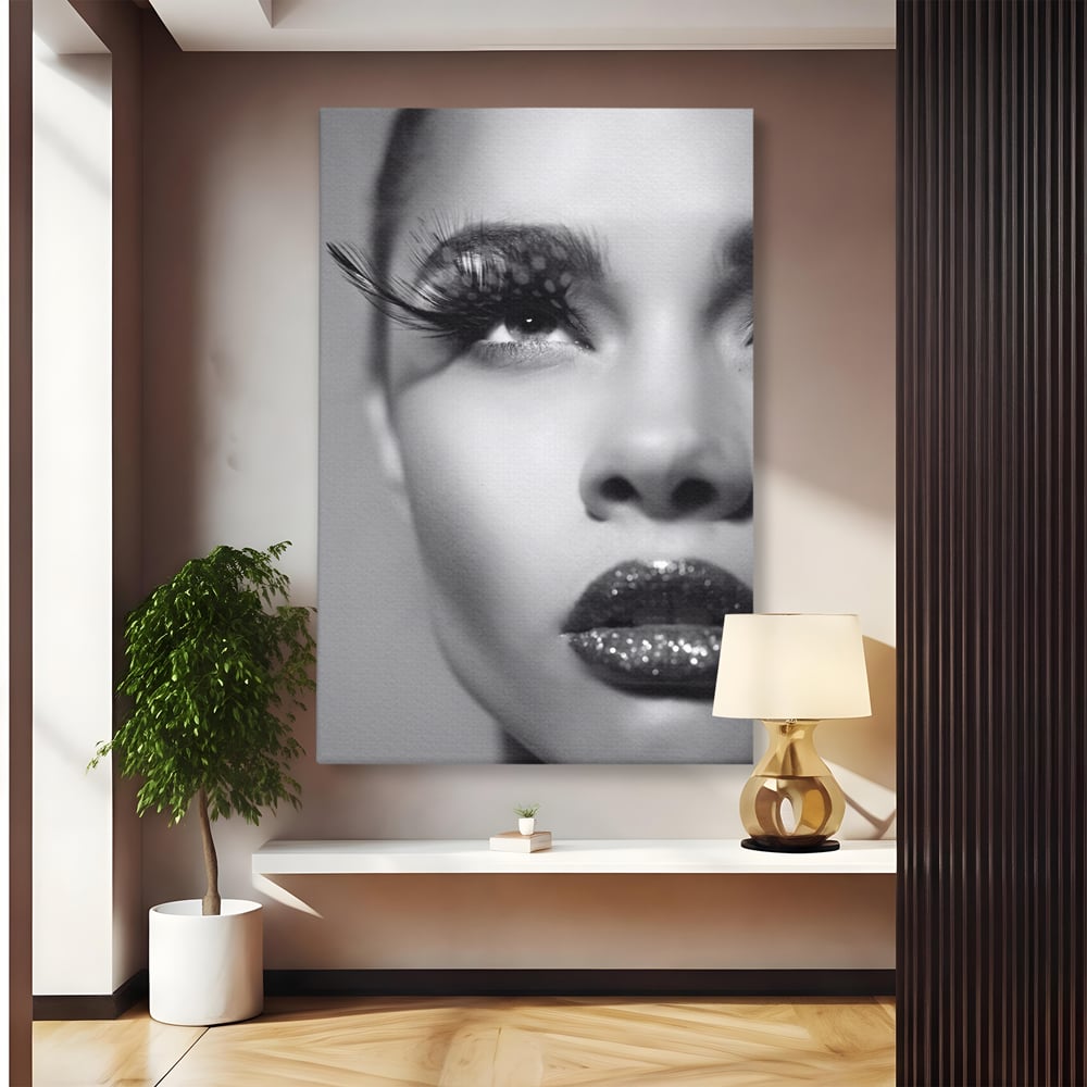 Tablou Canvas Premium LuxCanva® C1087, Privire Stralucitoare , Stralucitoare, Femeie, Privire, Living Room, Bedroom, Relaxare, Culori Vibrante